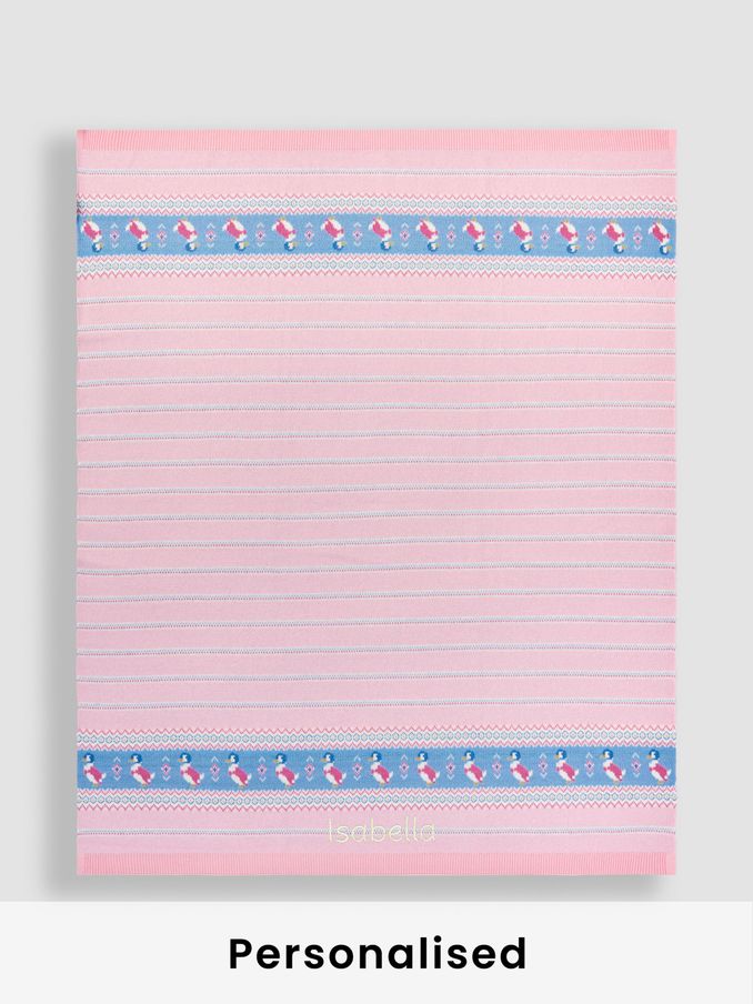 Pink Personalised Jemima Puddle-Duck Knitted Shawl (B25463) | £35