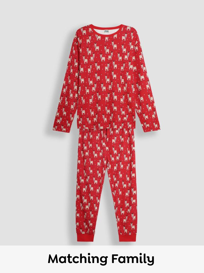Red Mens Reindeer Print Pyjamas Set (B27078) | £15