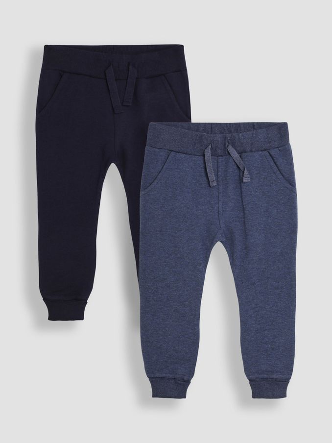 Navy Blue & Denim Blue 2-Pack Fitted Joggers (B27199) | £21