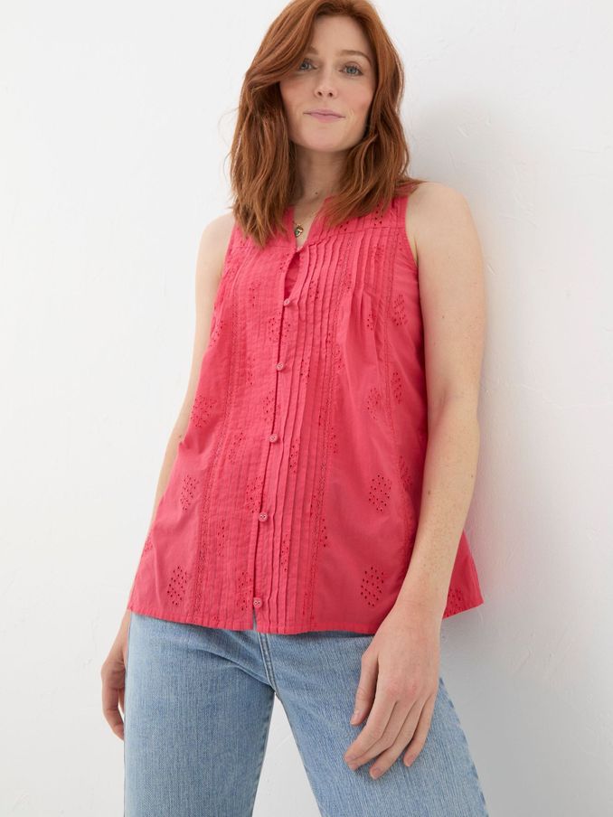 Cassie Red Embroidered Cami Vest (B27951) | £25