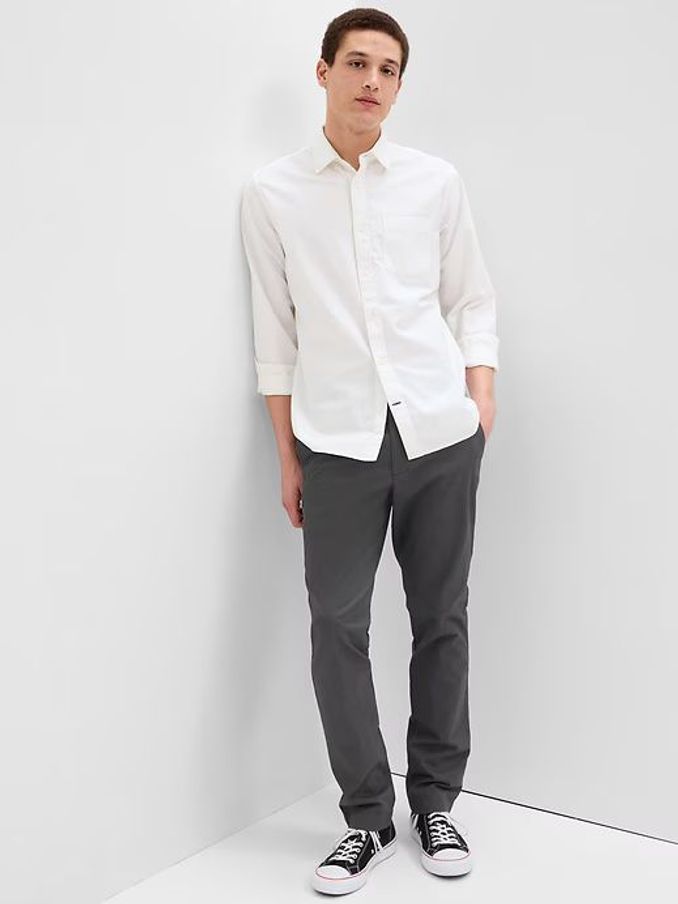 Dark Grey Slim Fit Stretch Essential Chino Trousers (B28742) | £40
