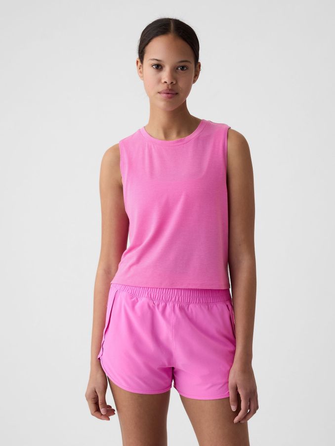 Pink Breathe Cropped Sleeveless Muscle T-Shirt (B29039) | £9