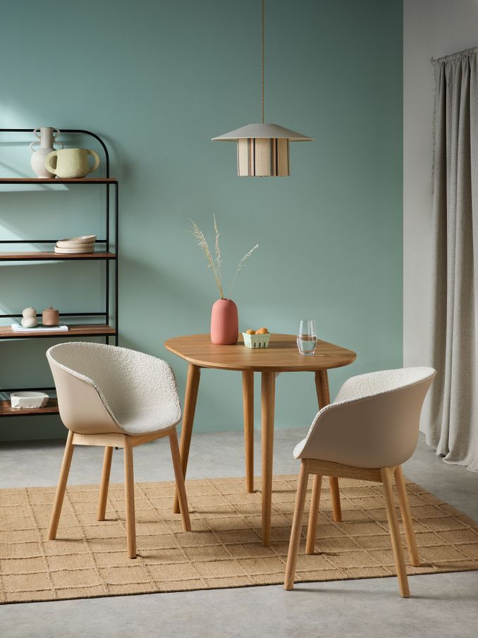 Helle Dining Chair in White and Boucle (B29880) | £229