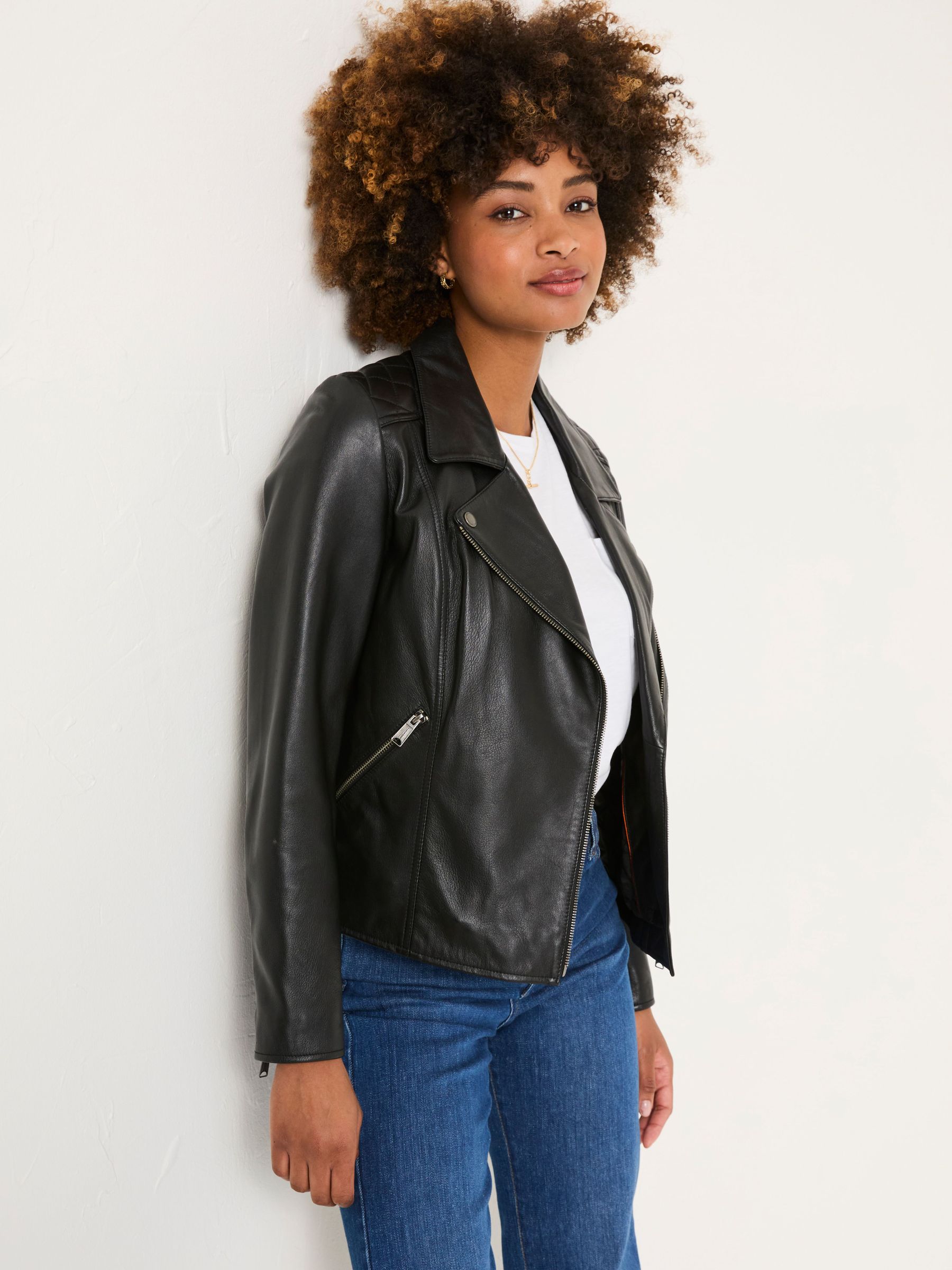 Bethany Black Quilted Biker Jacket (B29938) | £199