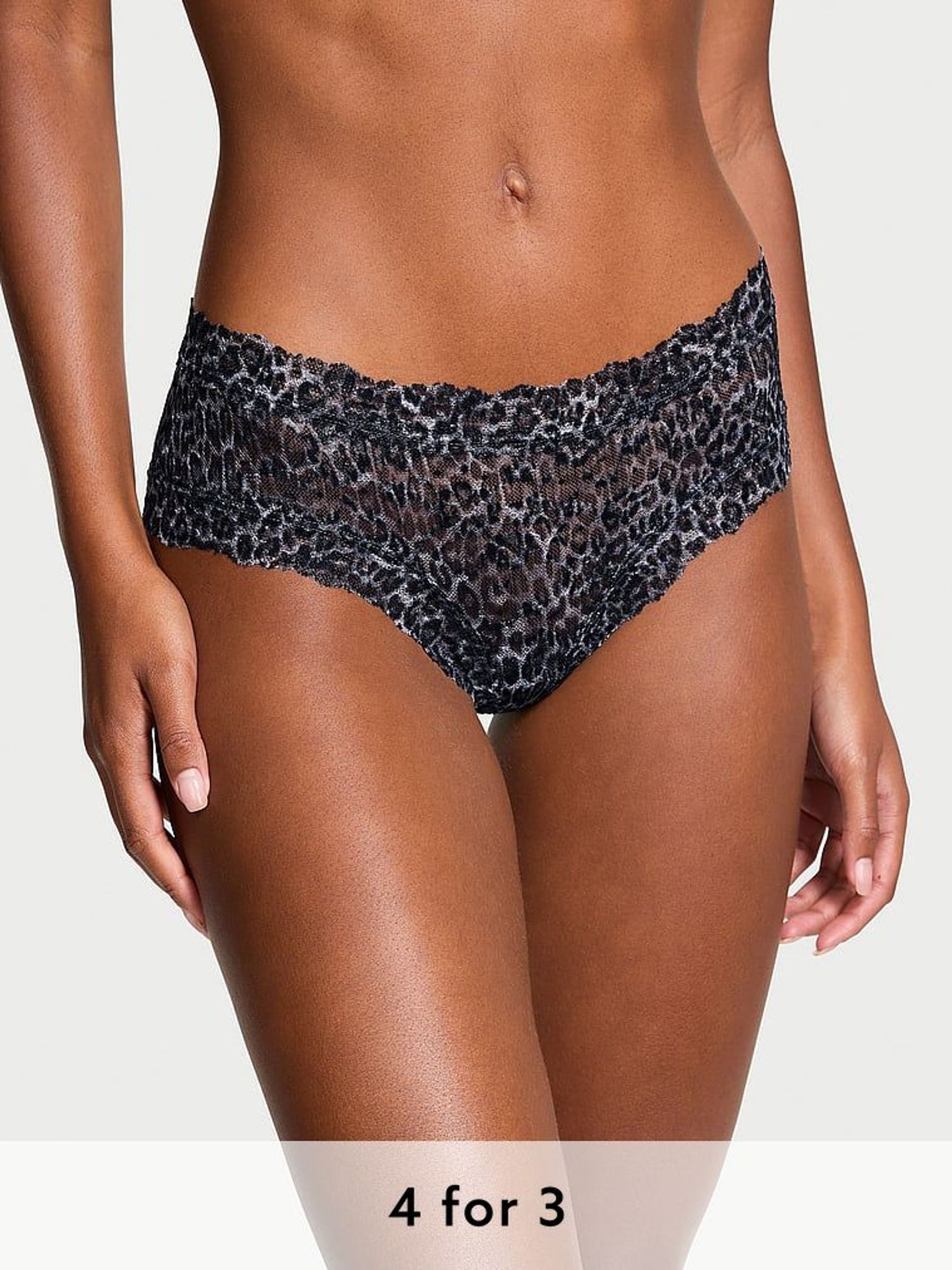 Tornado Grey Leopard Cheeky Knickers (B30113) | £9