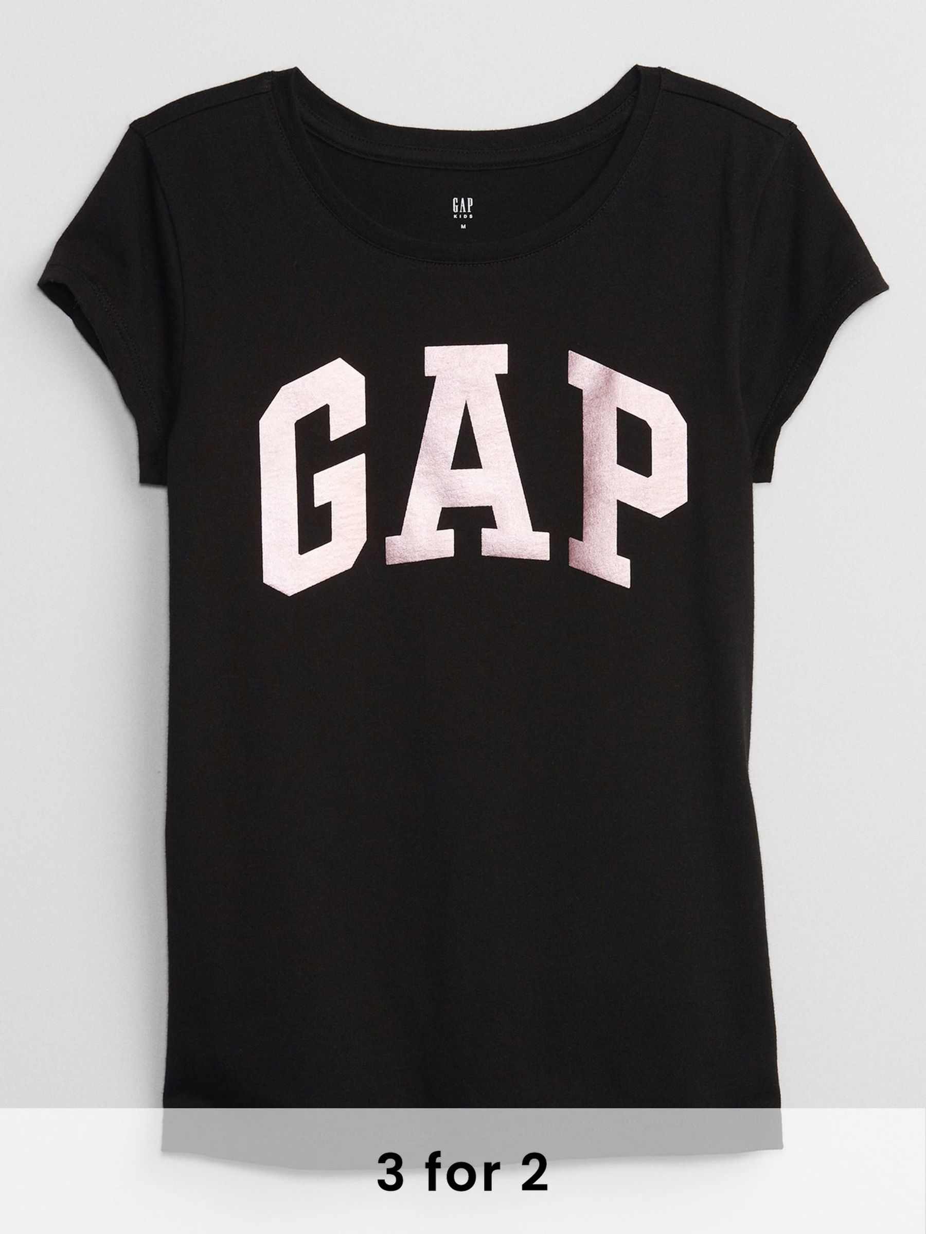 Black/Rose Logo Graphic Short Sleeve Crew Neck T-Shirt (4-13yrs) (B30118) | £10