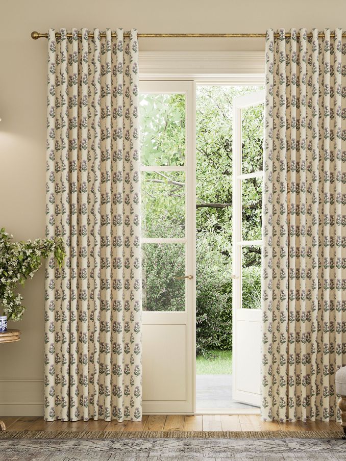 Chamomile Set of 2 Oat Blackout Eyelet Curtains (B30937) | £105 - £190