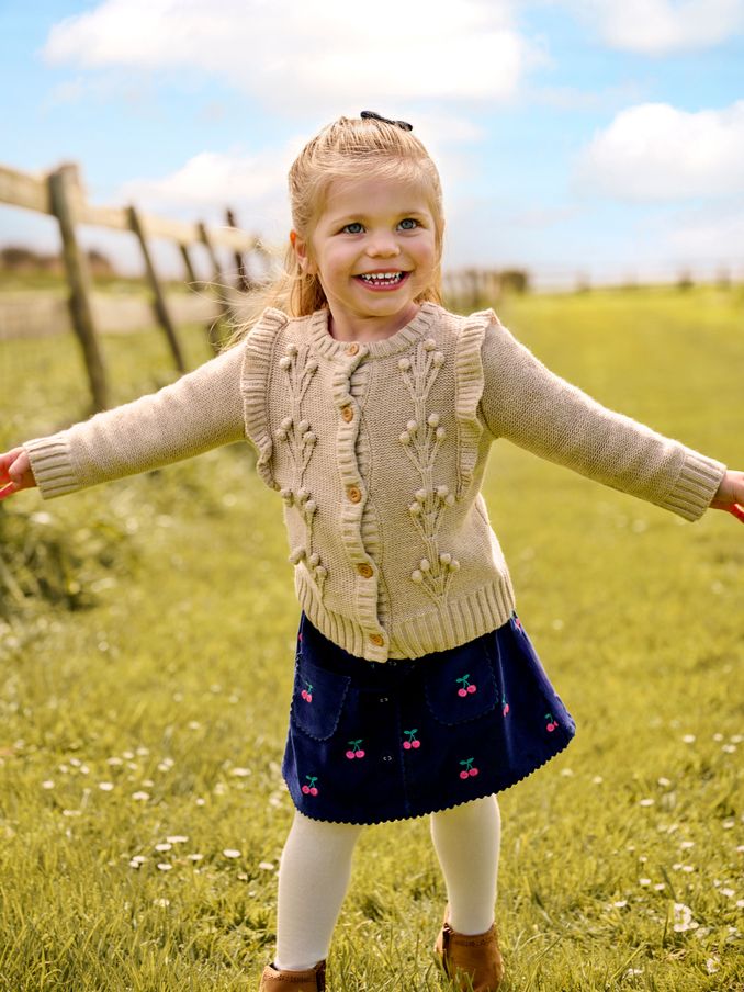 Natural Frill Shoulder Cardigan (B33477) | £16