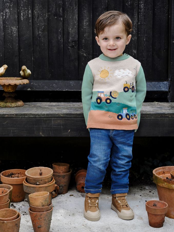 Green Farm Button Detail Jumper (B33533) | £19
