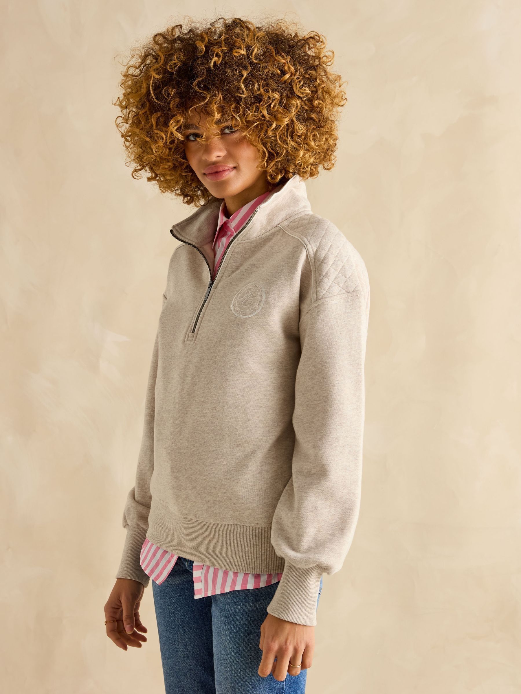 Racquet Cream Half Zip Sweatshirt (B33647) | £55