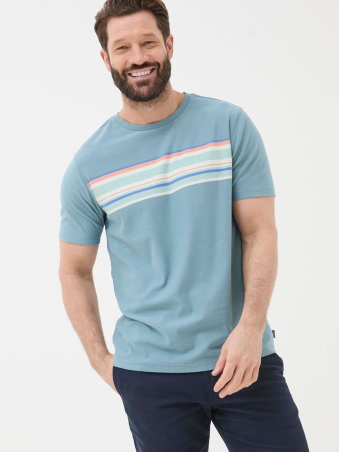 Blue Chest Stripe T-Shirt (B35117) | £15