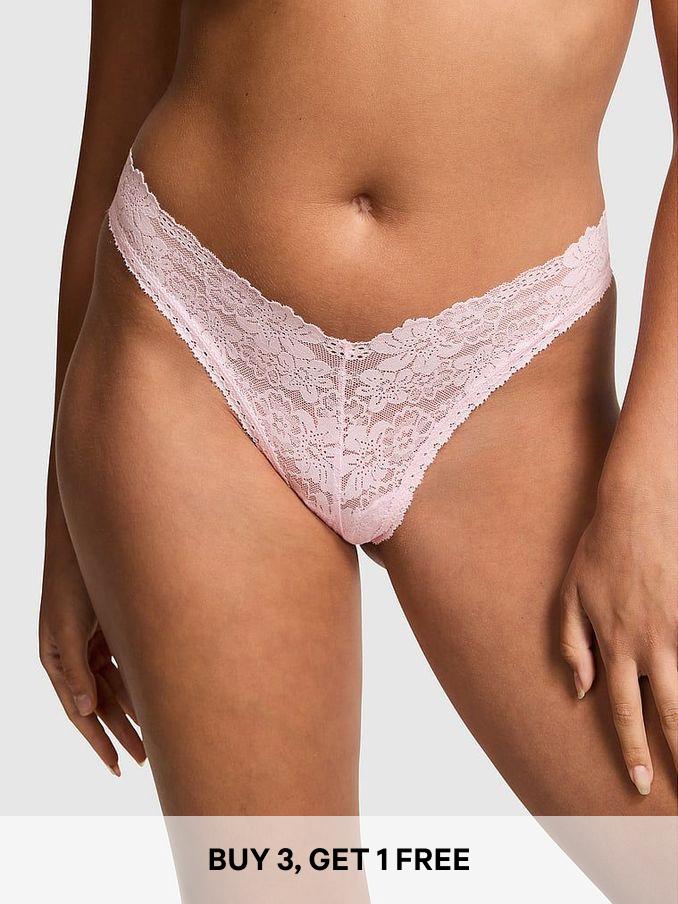 Pink Tulip Brazilian Floral Lace Knickers (B35379) | £9