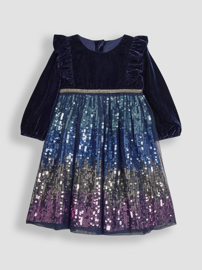 Navy Blue Sequin Party Dress (B35556) | £33