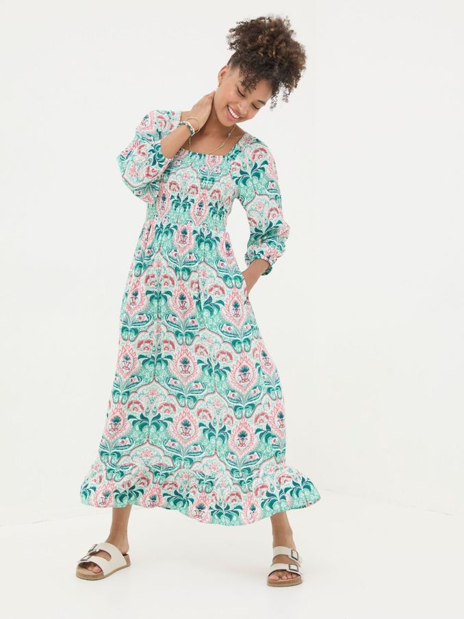 Adele Blue Paisley Mirrored Midi Dress (B36216) | £32