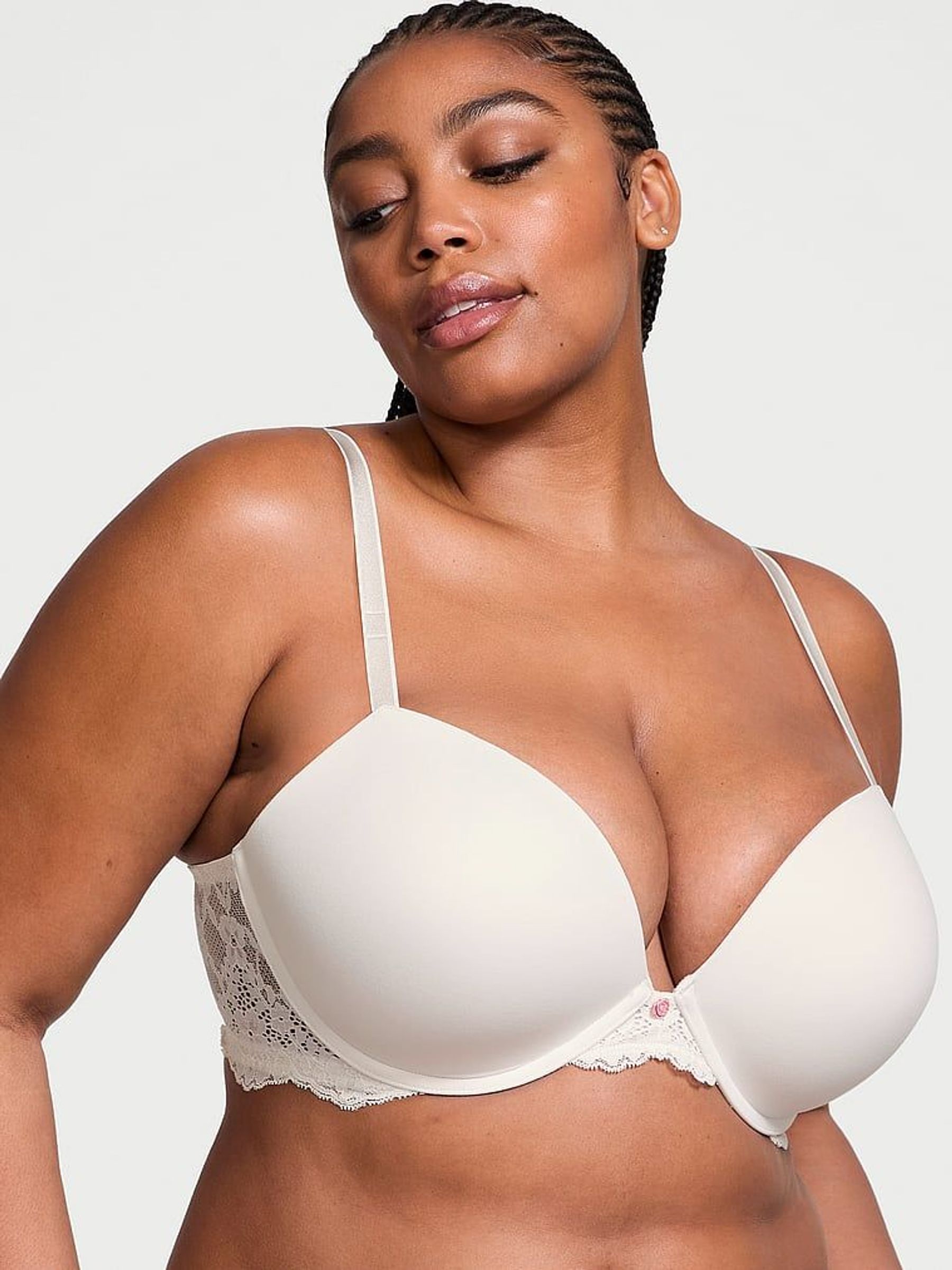 Coconut White Lace Trim Push Up Bra (B36293) | £45