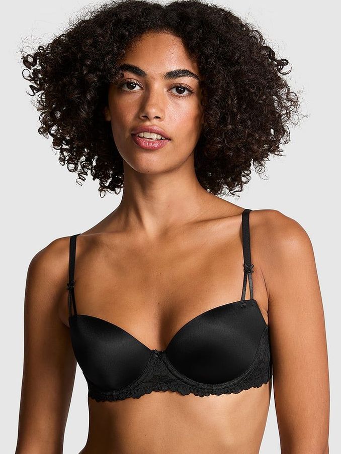 Black Balcony Smooth Cup Lace Bra (B36304) | £14
