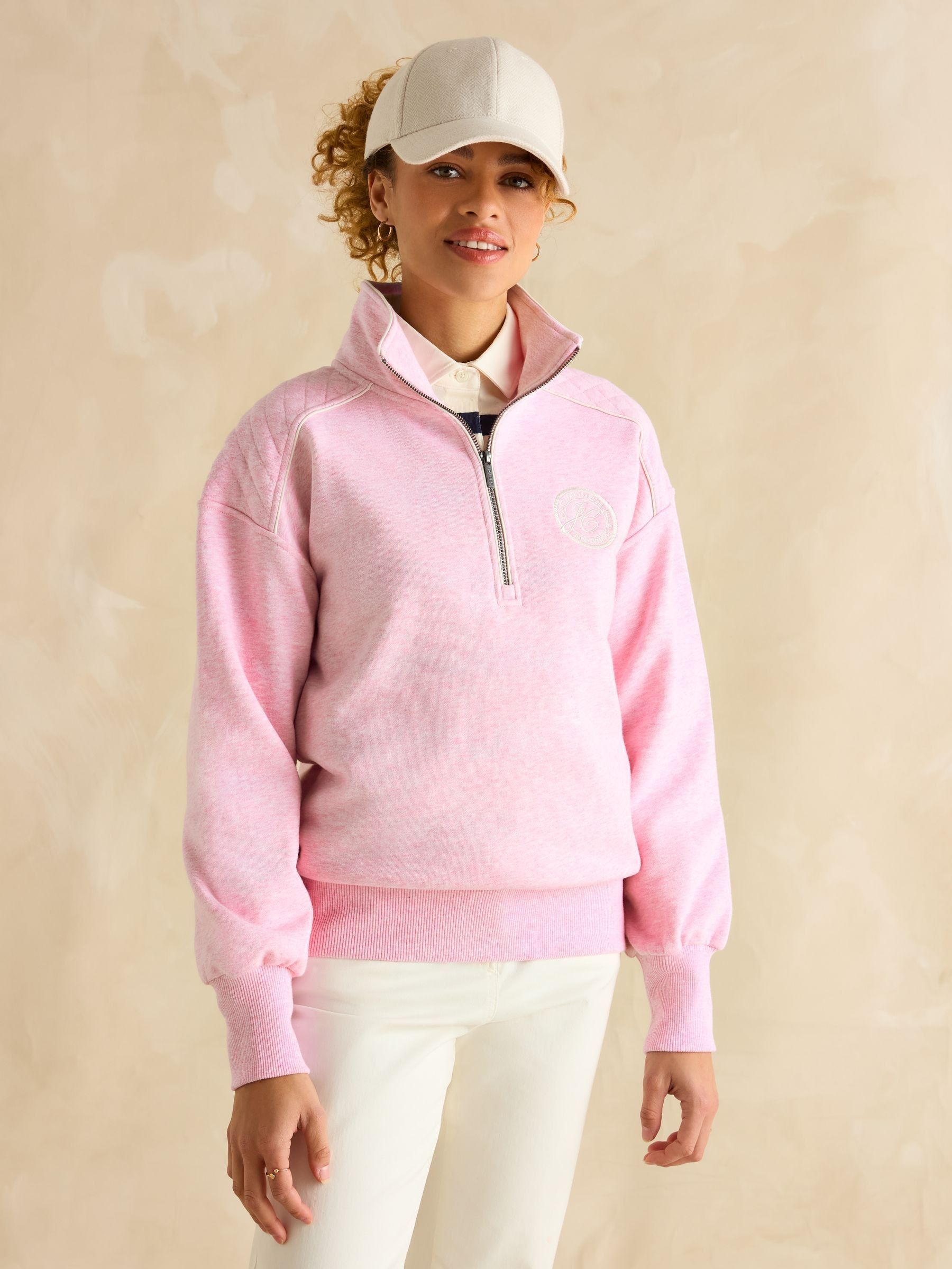 Racquet Pink Half Zip Sweatshirt (B36700) | £55