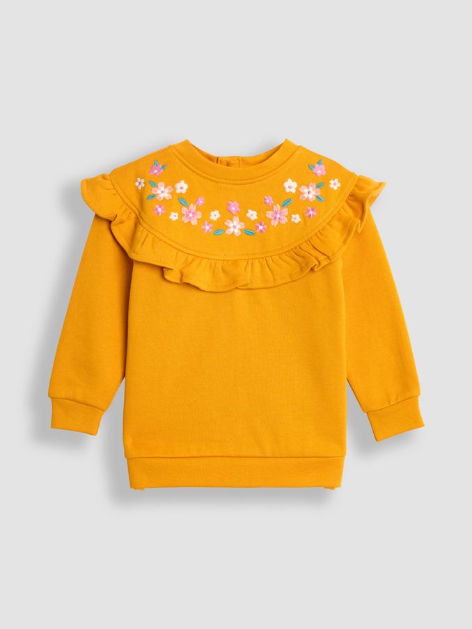 Mustard Embroidered Frill Sweatshirt (B36915) | £11