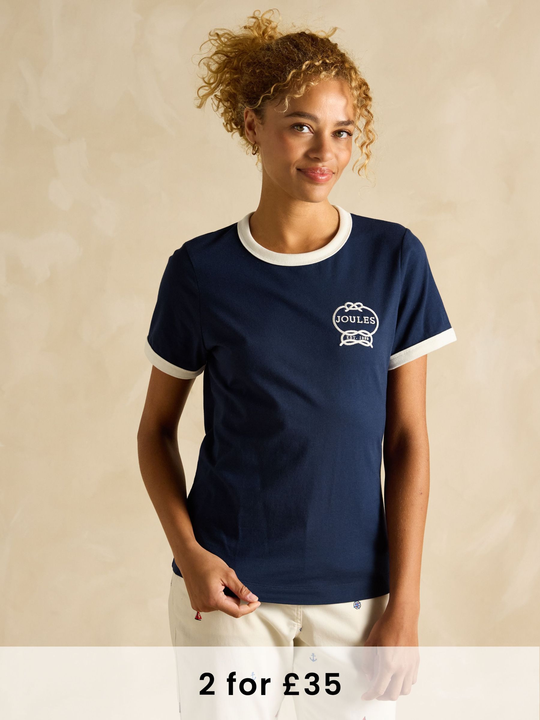 Kitsford Navy Embroidered T-Shirt (B36942) | £24