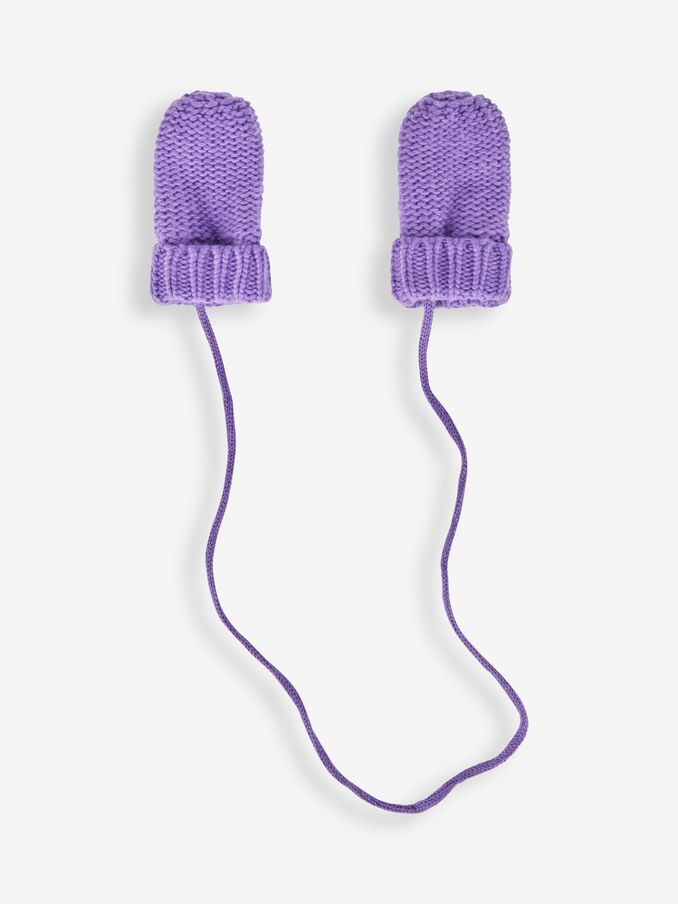 Lilac Mittens with String (B37697) | £4