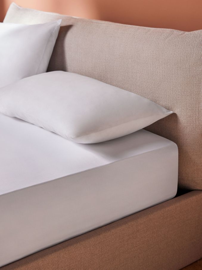 Cosy Washed Cotton Extra Deep Fitted Sheet in White (B38282) | £20 - £35