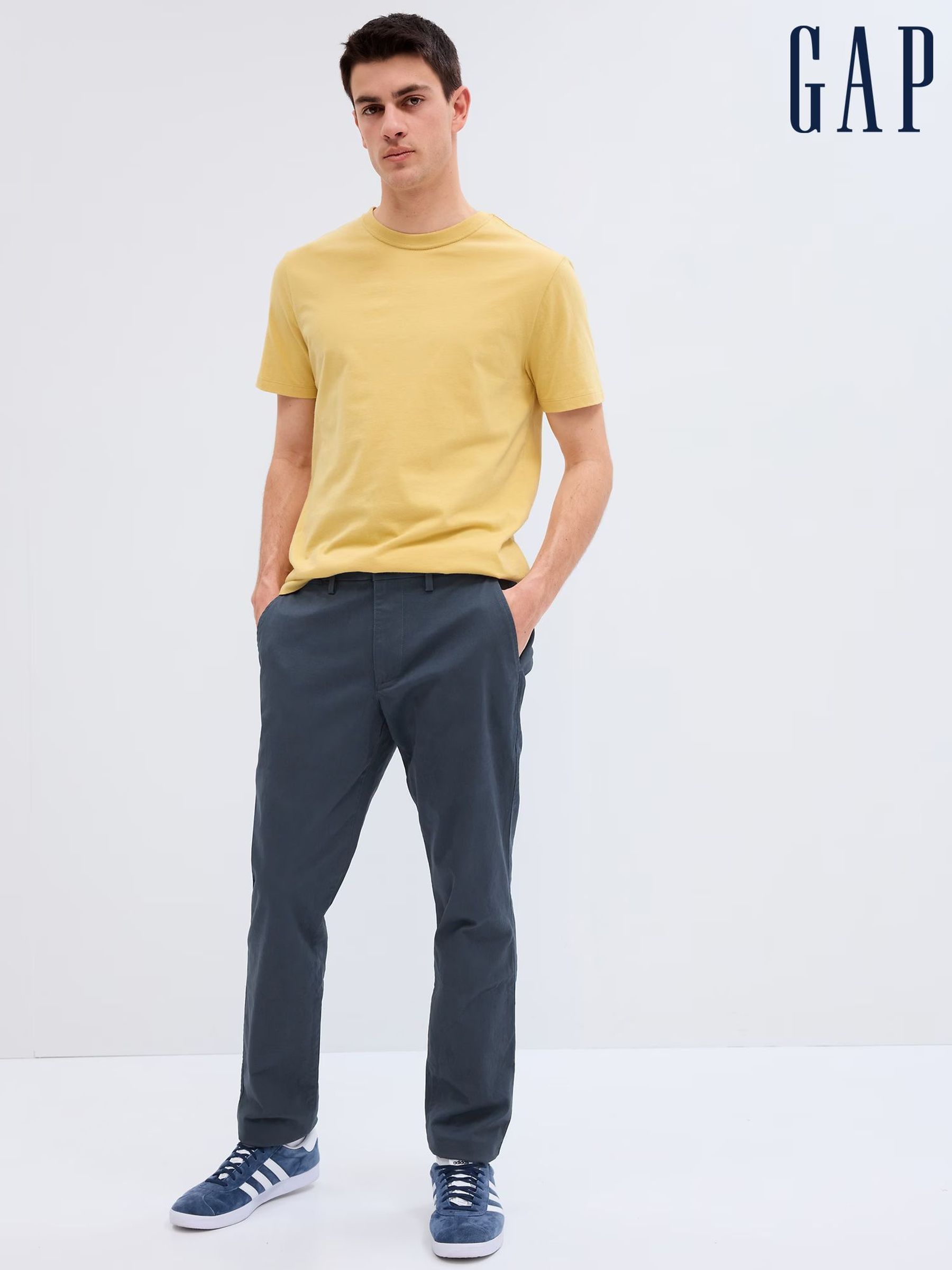 Blue Slim Fit Stretch Essential Chino Trousers (B38352) | £40