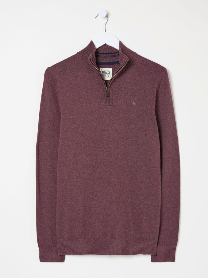 Rye Burgundy Red Half-Neck Jumper (B38971) | £34