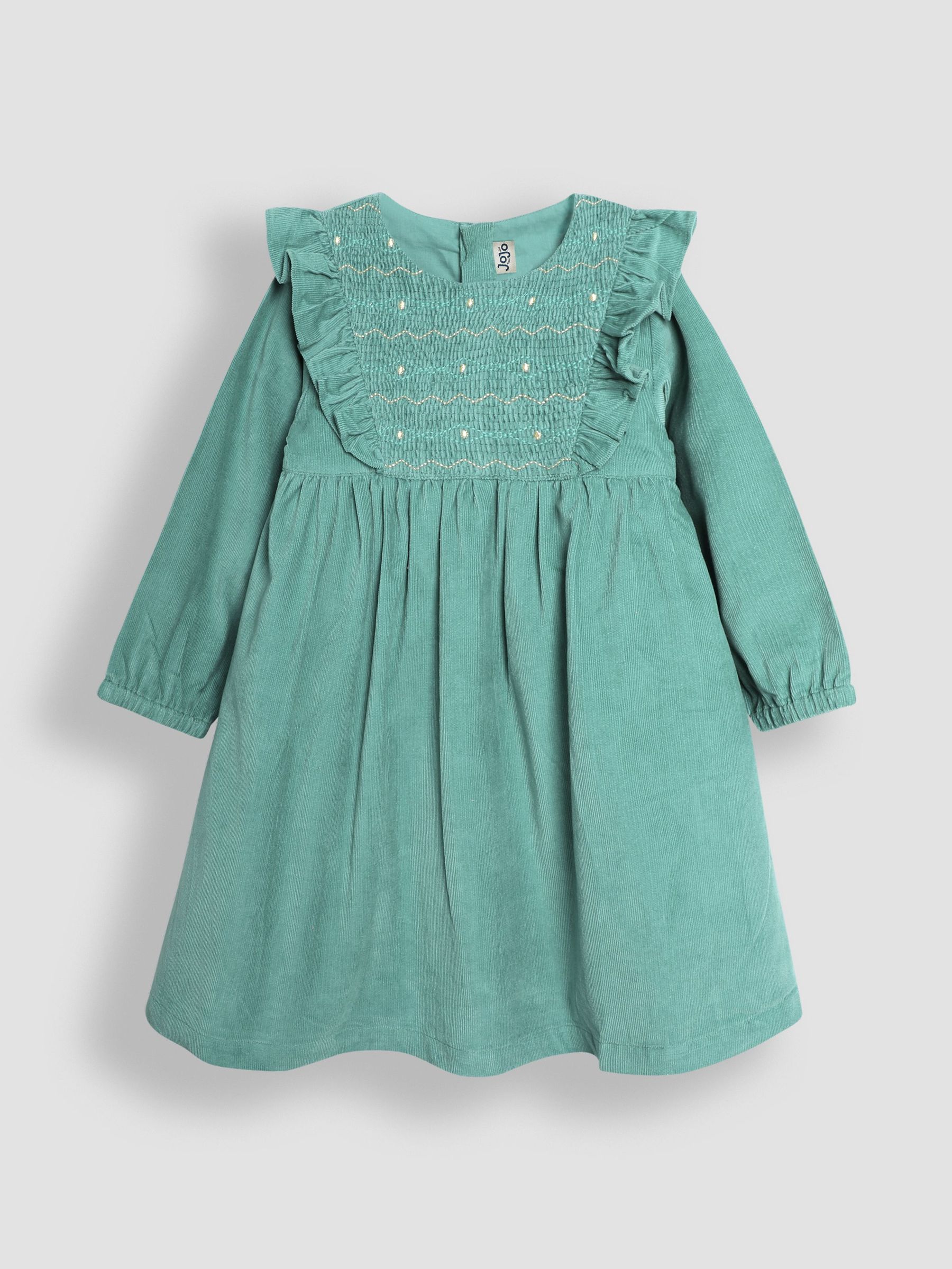 Green Cord Smocked Frill Party Dress (B39519) | £12 - £15