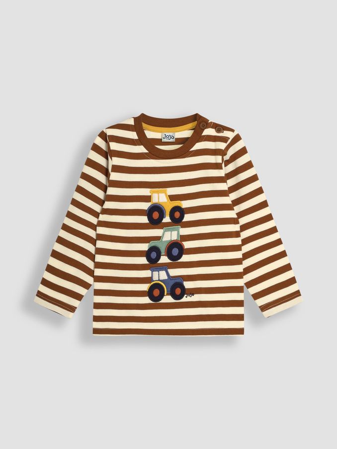 Toffee Stacked Tractor Appliqué Top (B39743) | £9