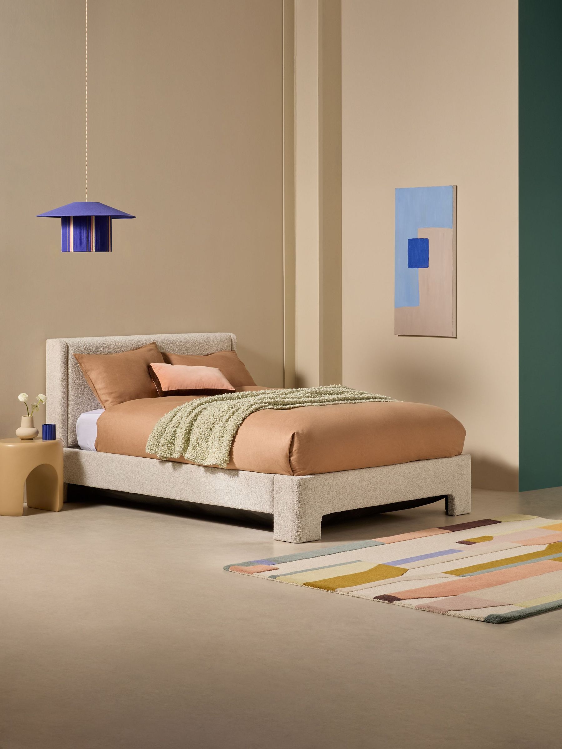 Leonora Bed in Boucle in Pax Boucle Off White (B40249) | £599 - £725