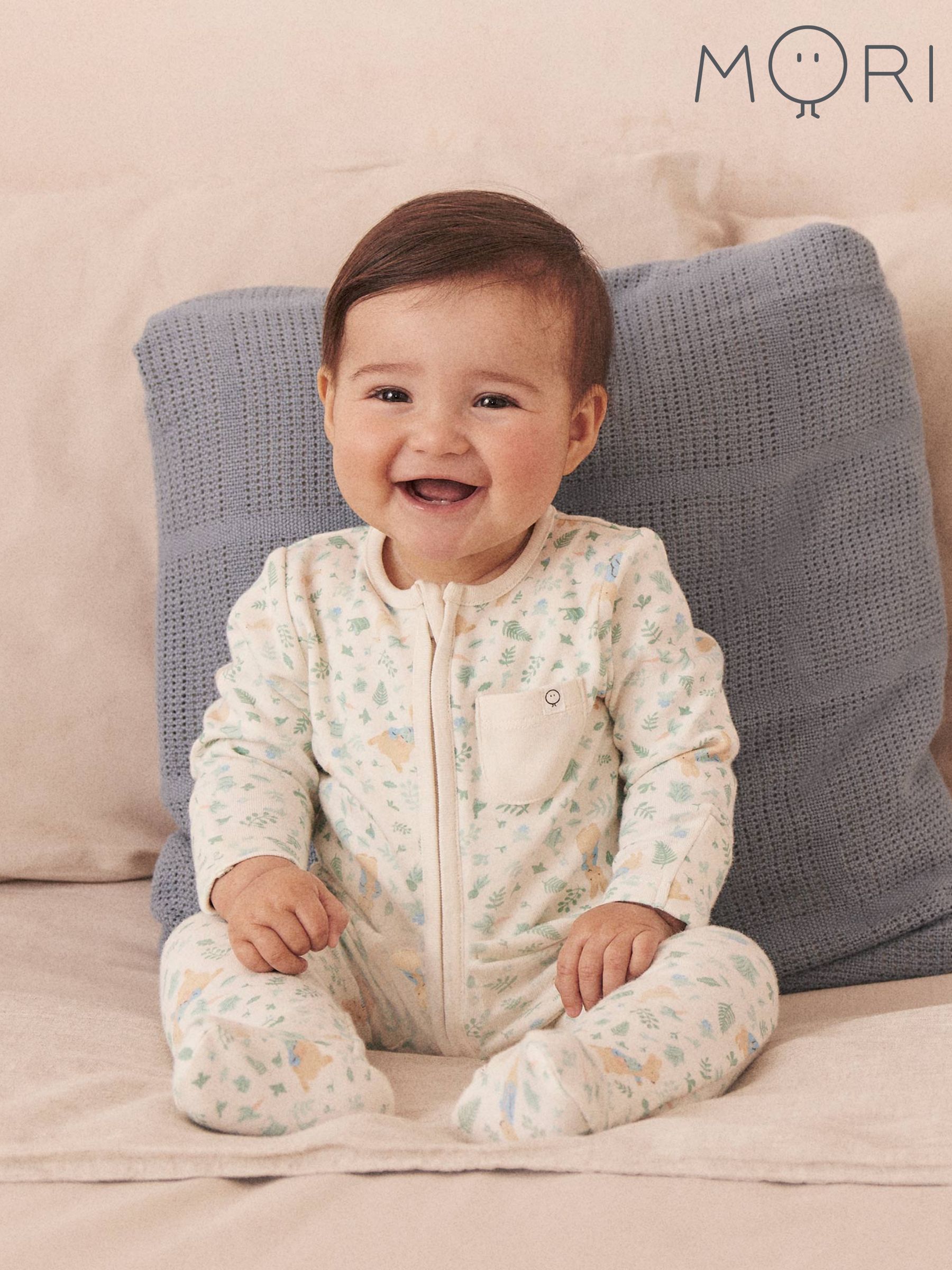 MORI Cream Peter Rabbit Supersoft 2 Way Zip-Up Clever Sleepsuit (B41287) | £34.50