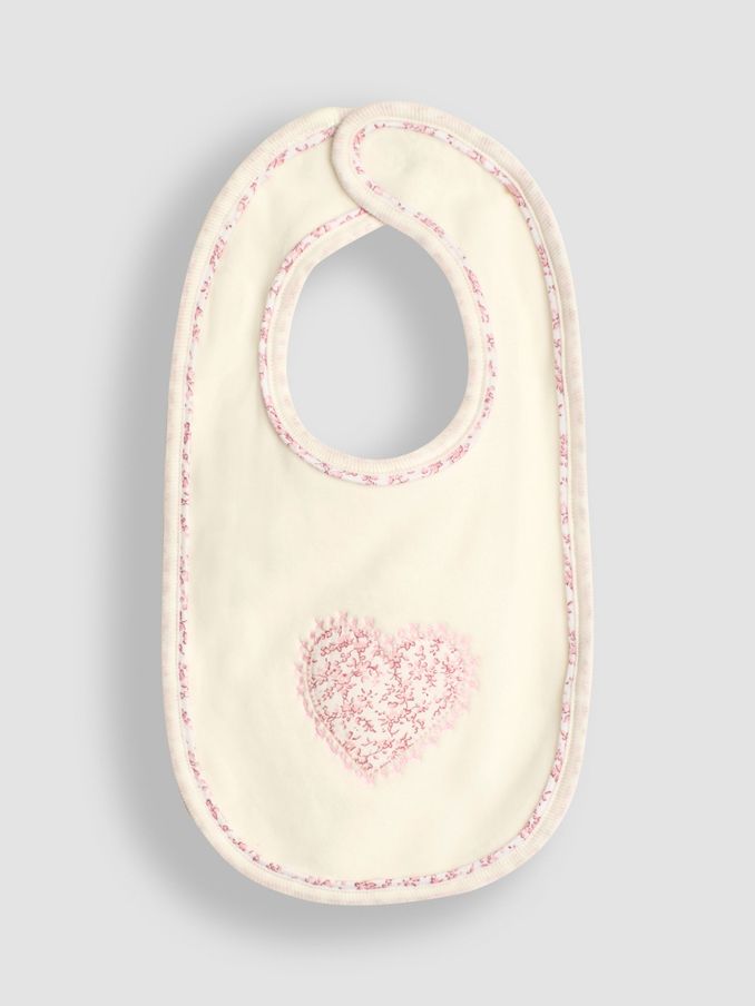 Cream Love Heart Bib (B42460) | £4