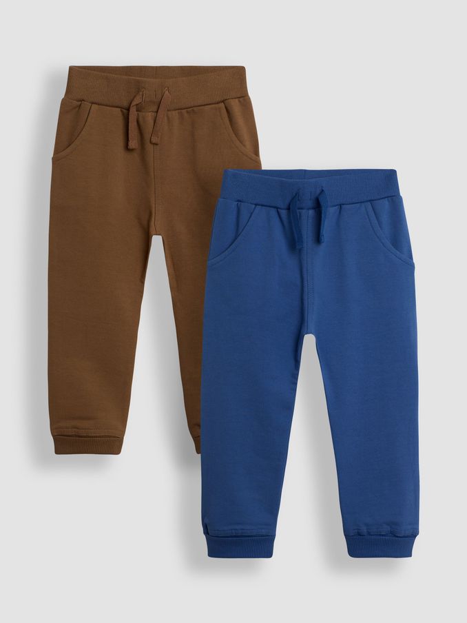 Tan Brown & Royal Blue 2-Pack Fitted Joggers (B43008) | £21