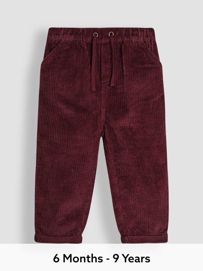 Burgundy Chunky Cord Pull-On Trousers (B43042) | £22