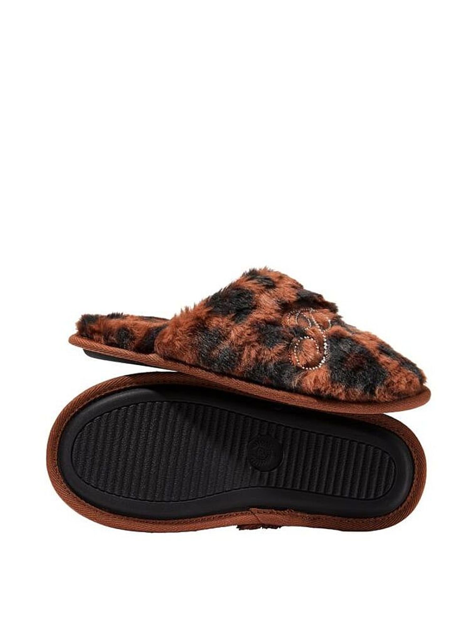 Brown Leopard - Faux Fur Slippers