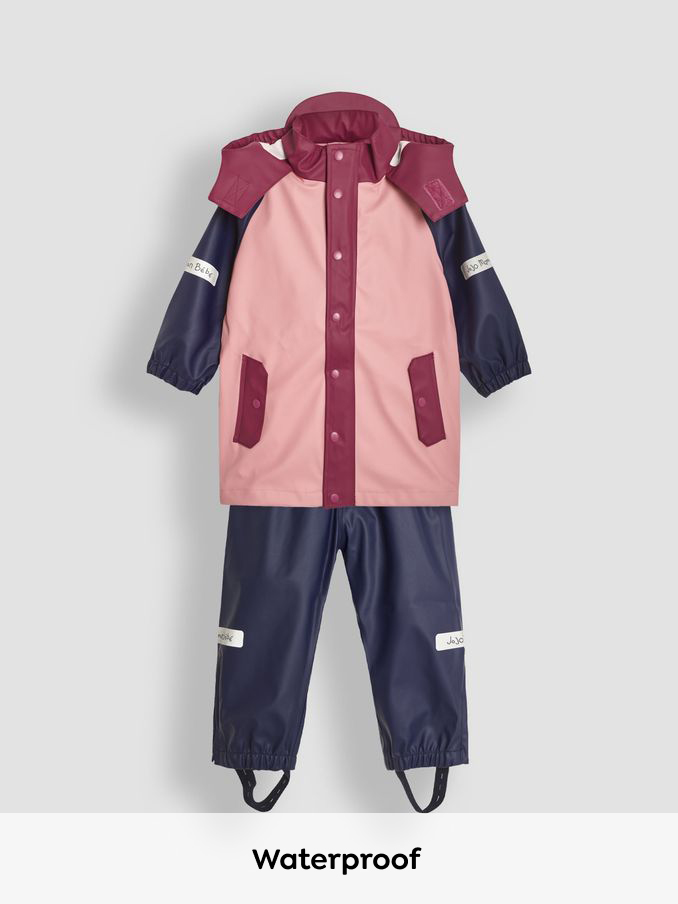 Pink 2 Piece Waterproof Trouser And Jacket Set (B43809) | £30 - £32