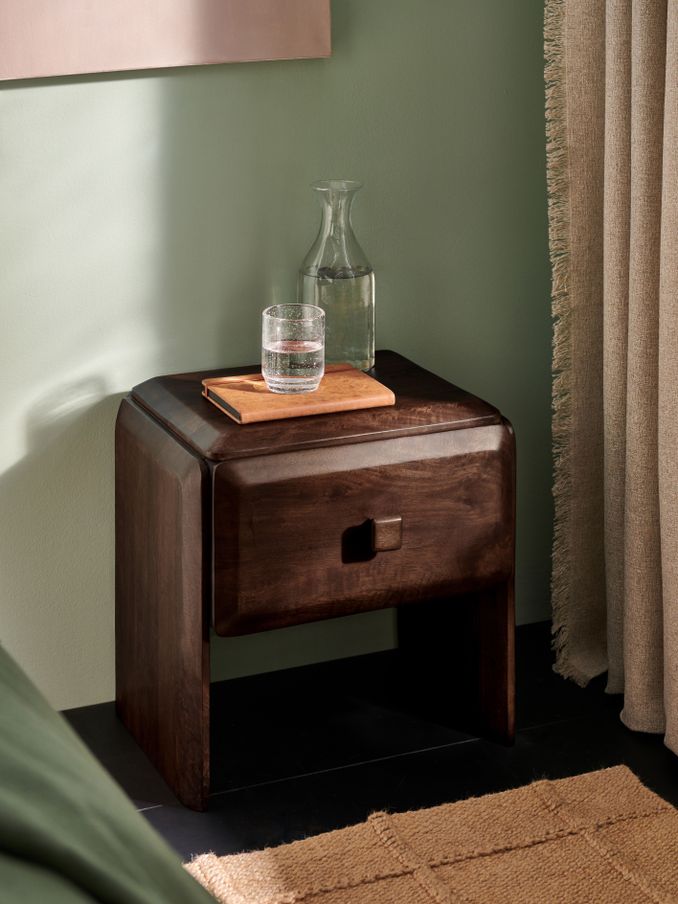 Payton Mango Wood Bedside Table in Brown (B43845) | £299