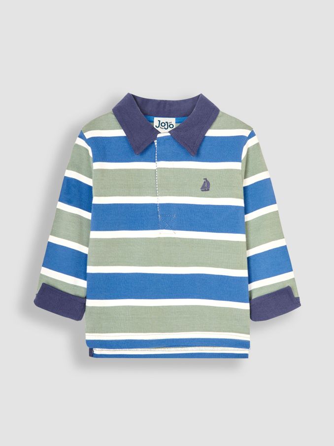 Khaki Green Stripe Rugby Top (B44115) | £17