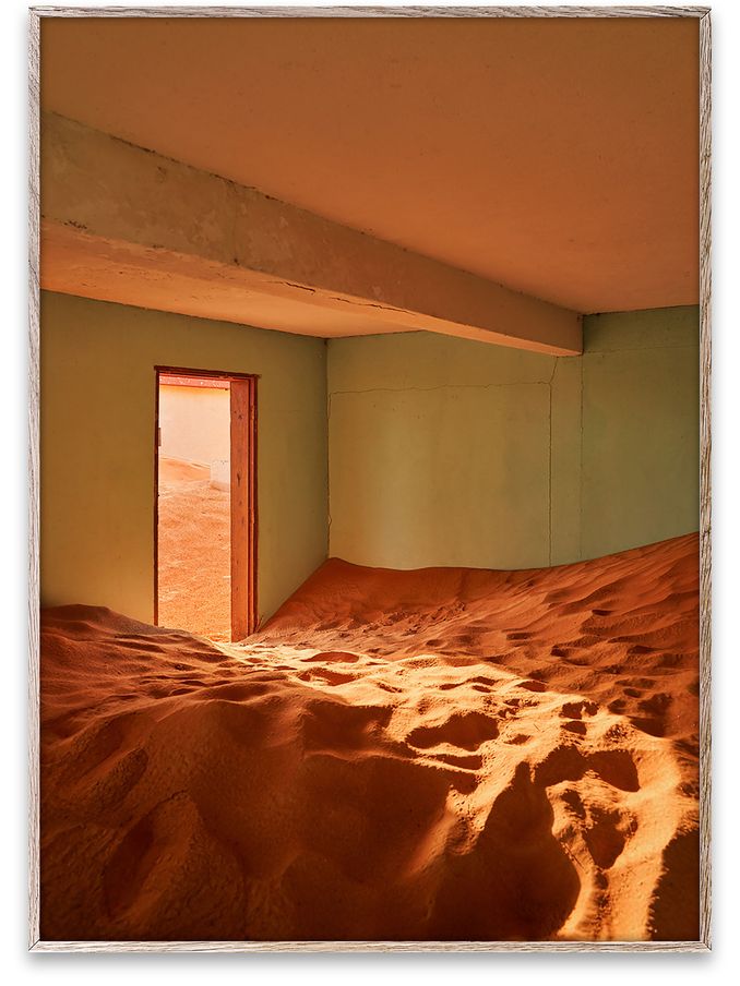 Paper Collective Red Sand Village I Framed Wall Art Print in Natural Oak Frame (B44223) | £70 - £110