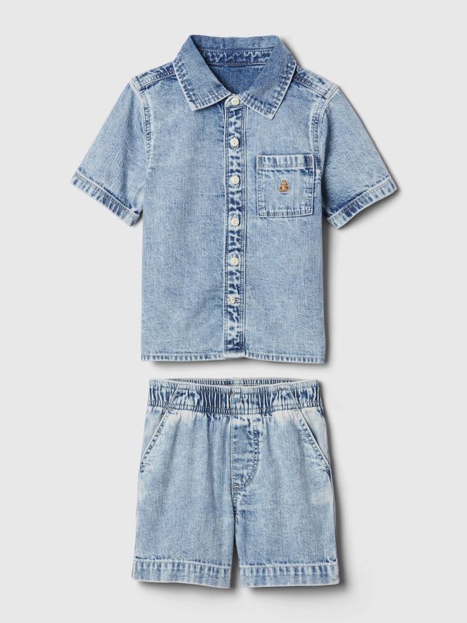 Blue Brannan Bear Denim Shirt & Shorts Set (6mths-5yrs) (B45436) | £24