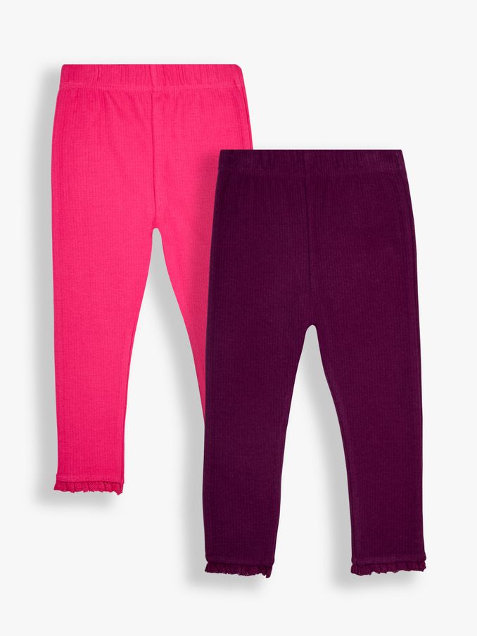 Plum Purple 2-Pack Rib Leggings (B45867) | £9
