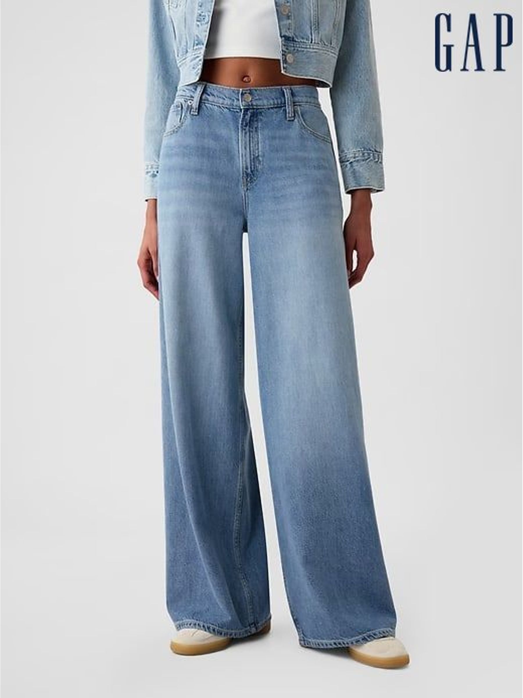 Blue Mid Rise Soft Baggy Jeans (B45992) | £55