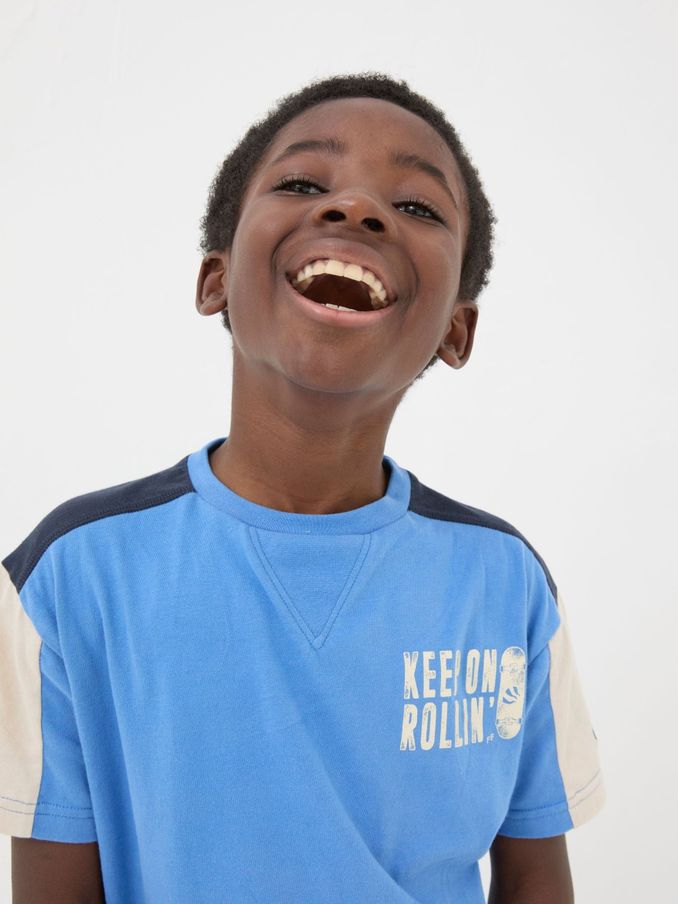 Blue Colourblock Jersey T-Shirt (B47556) | £8