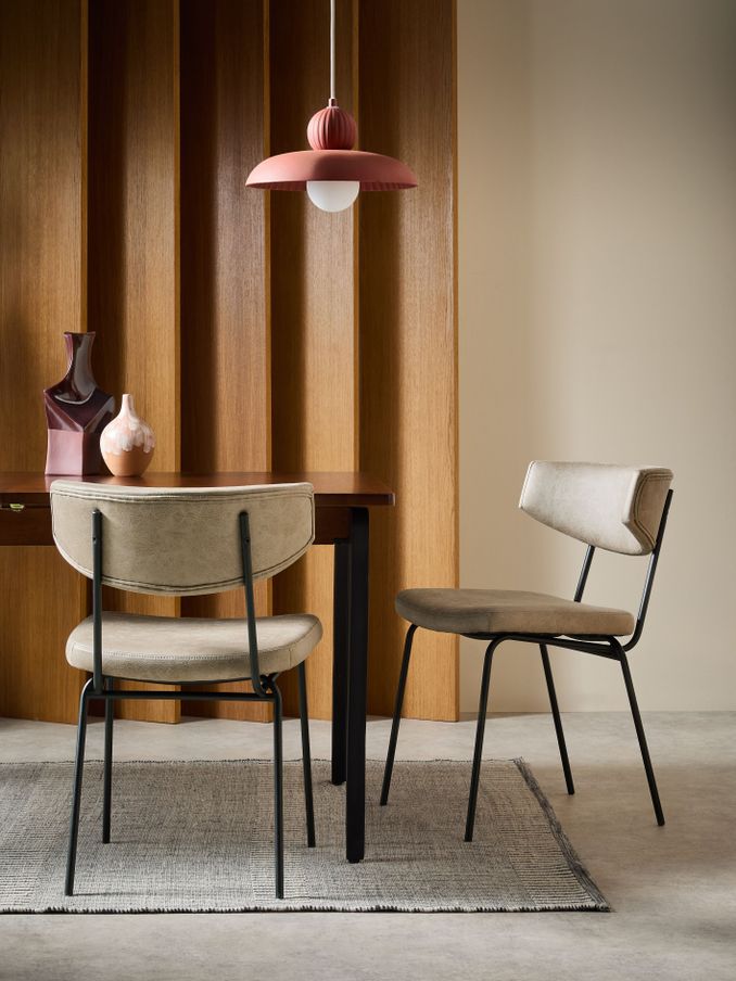 Set of 2 Halina Dining Chairs in Mink Brown (B48474) | £249