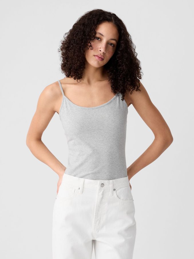 Light Grey Fitted Adjustable Strappy Top (B49533) | £10