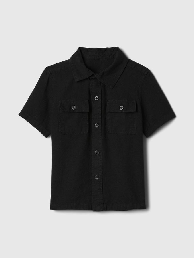 Black Utility Short Sleeve Shirt (12mths-5yrs) (B50371) | £10