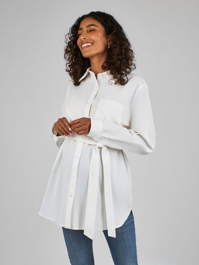 White Maternity Poplin Shirt (B50479) | £39.50