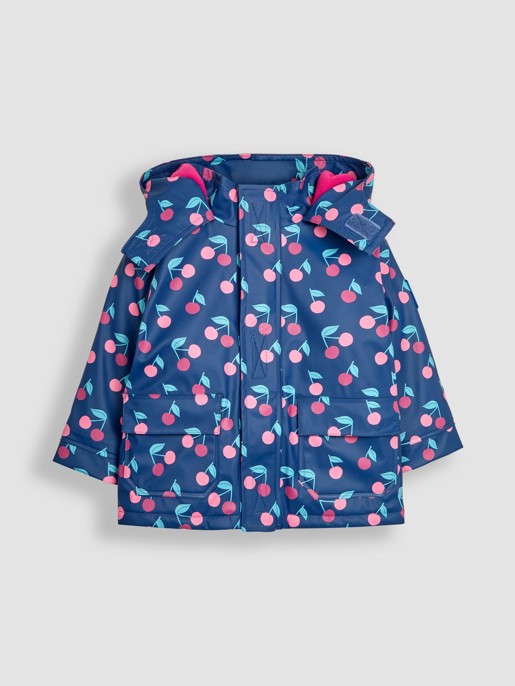 Navy Cherry Hooded Cosy Lined Waterproof Jacket (B51133) | £45.50 - £49.50