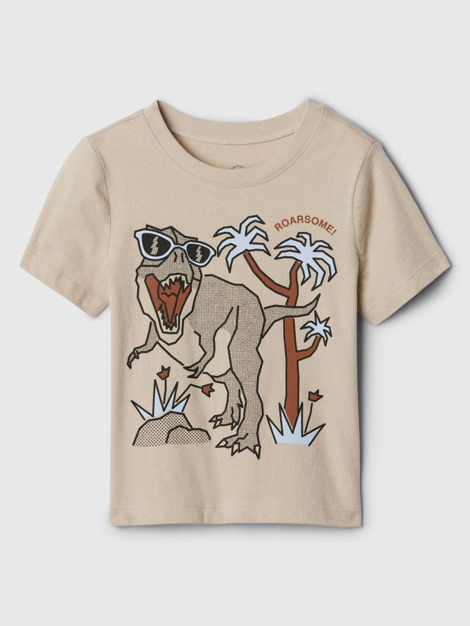 Beige Graphic Short Sleeve Crew Neck Baby T-Shirt (Newborn-5yrs) (B51657) | £4
