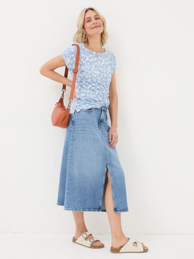 Ivy Blue Linen Med Geo T-Shirt (B52969) | £26